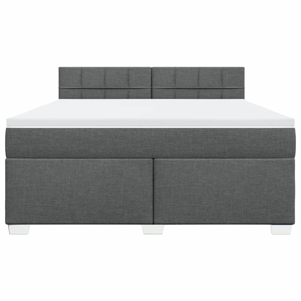 Boxspringbett mit Matratze Dunkelgrau 180x200 cm Stoff