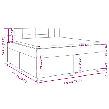 Boxspringbett mit Matratze Hellgrau 200x200 cm Stoff