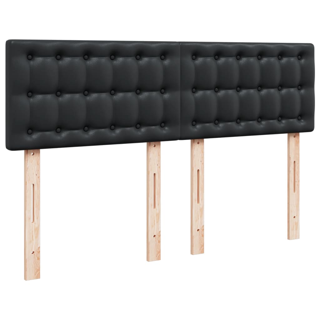 Box spring bed with mattress black 160x200 cm artificial leather