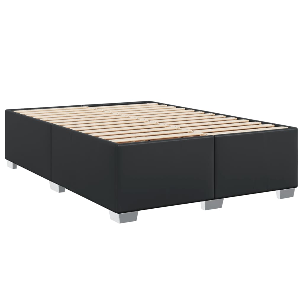 Box spring bed with mattress black 160x200 cm artificial leather