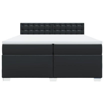 Boxspringbett mit Matratze Schwarz 200x200 cm Kunstleder