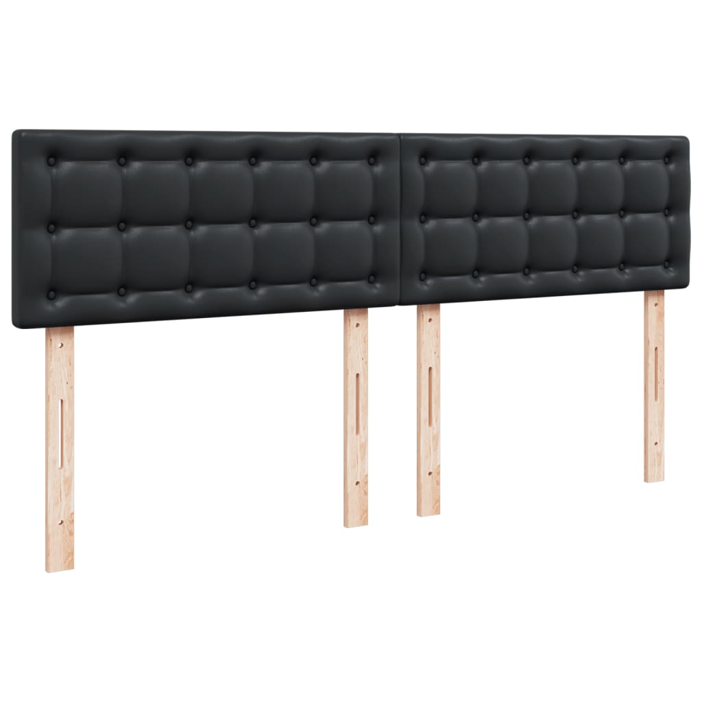 Lit à sommier tapissier avec matelas noir 200x200 cm en similicuir