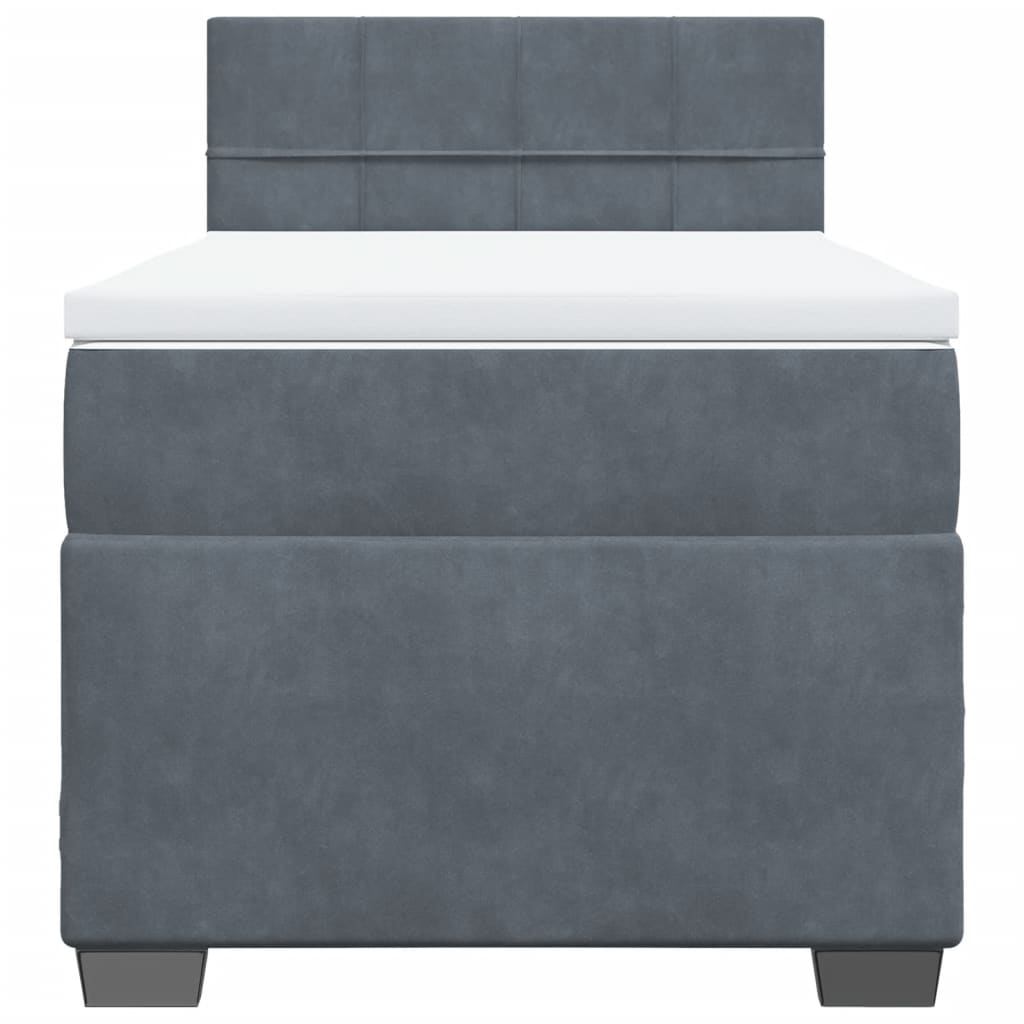 Boxspringbett mit Matratze Dunkelgrau 80x200 cm Samt