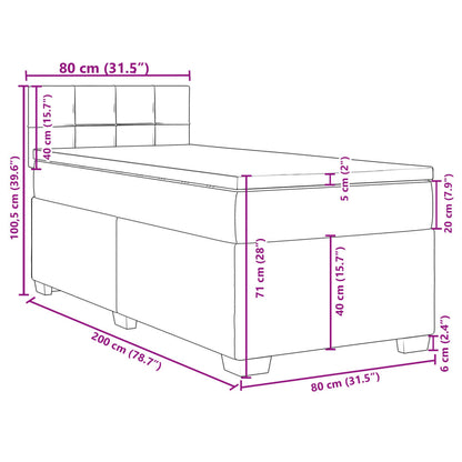 Boxspringbett mit Matratze Schwarz 80x200 cm Samt