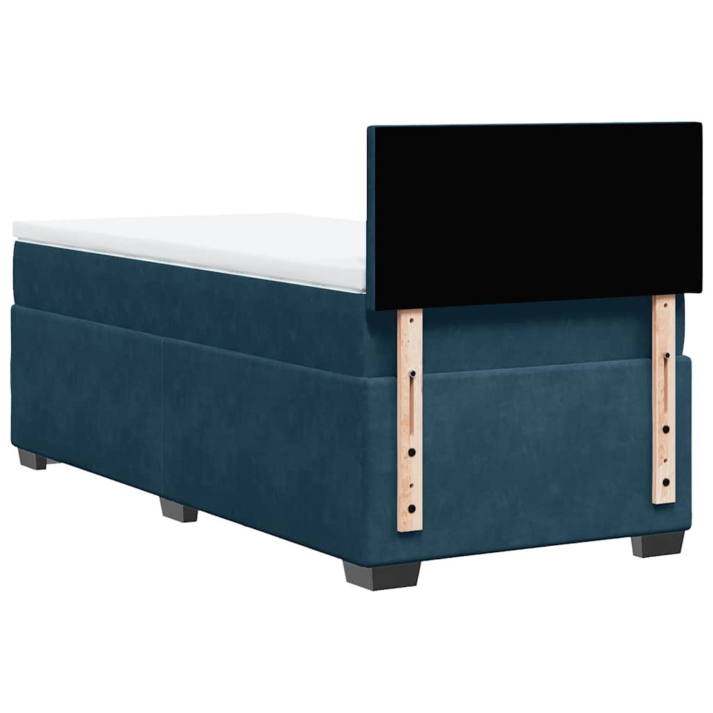 Boxspringbett mit Matratze Blau 90x200 cm Samt