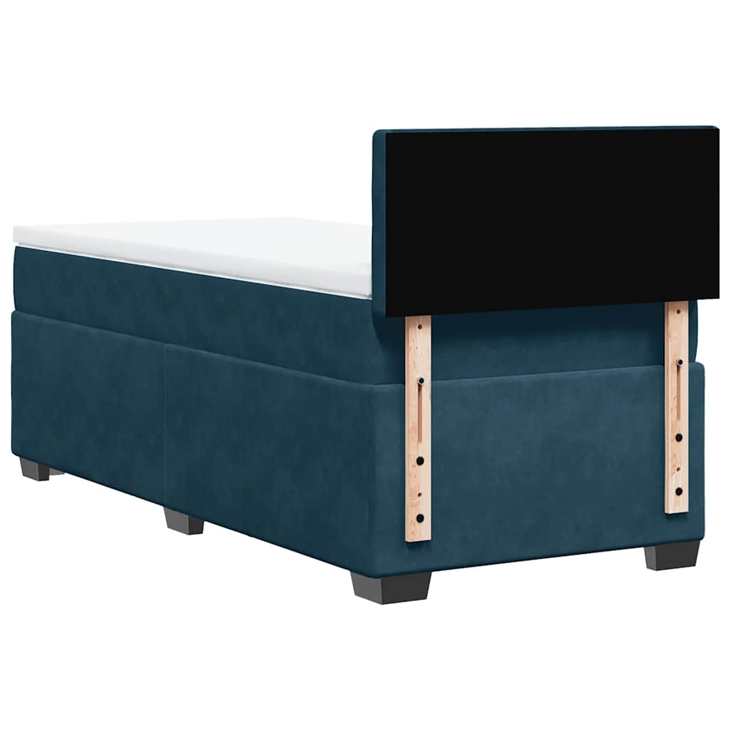 Boxspringbett mit Matratze Blau 90x200 cm Samt