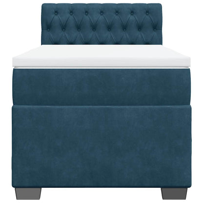 Boxspringbett mit Matratze Blau 90x200 cm Samt