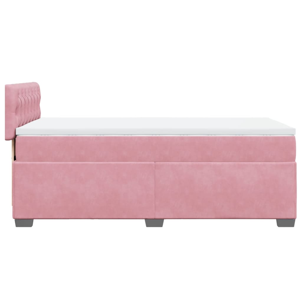 Boxspringbett mit Matratze Rosa 90x200 cm Samt