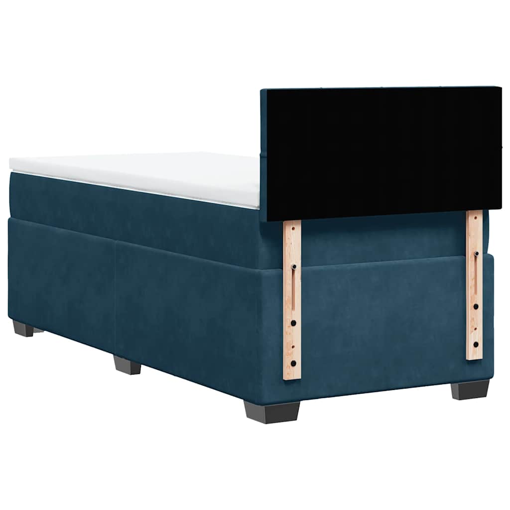 Boxspringbett mit Matratze Blau 90x200 cm Samt