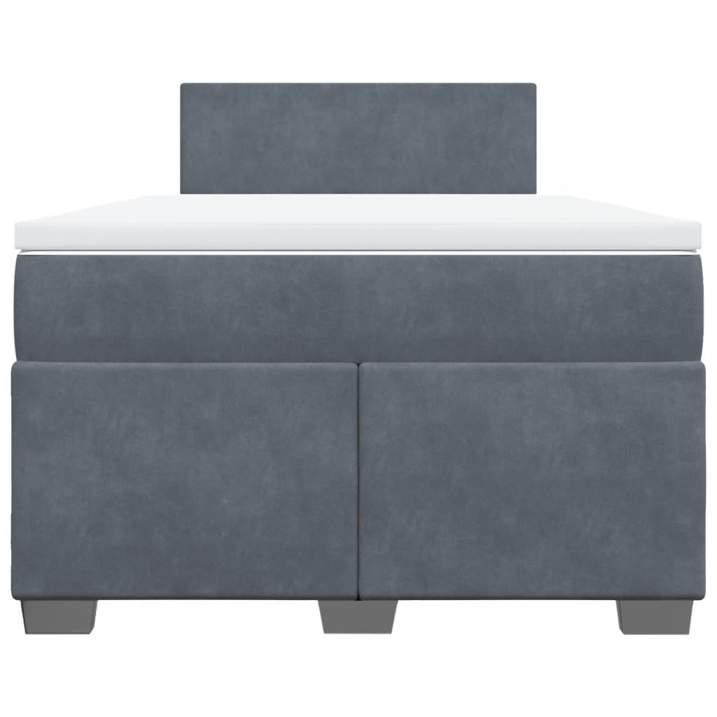 Boxspringbett mit Matratze Dunkelgrau 120x190 cm Samt