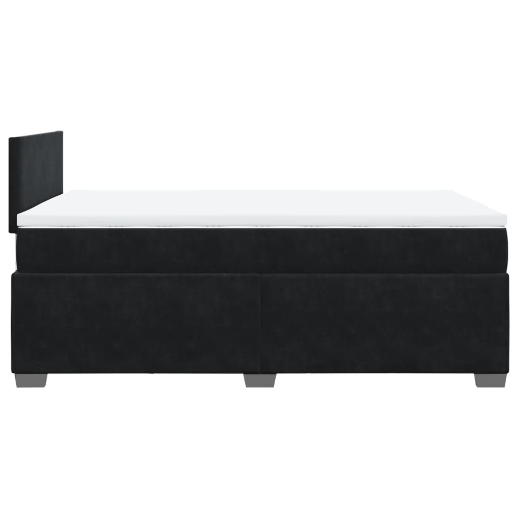 Boxspringbett mit Matratze Schwarz 120x190 cm Samt