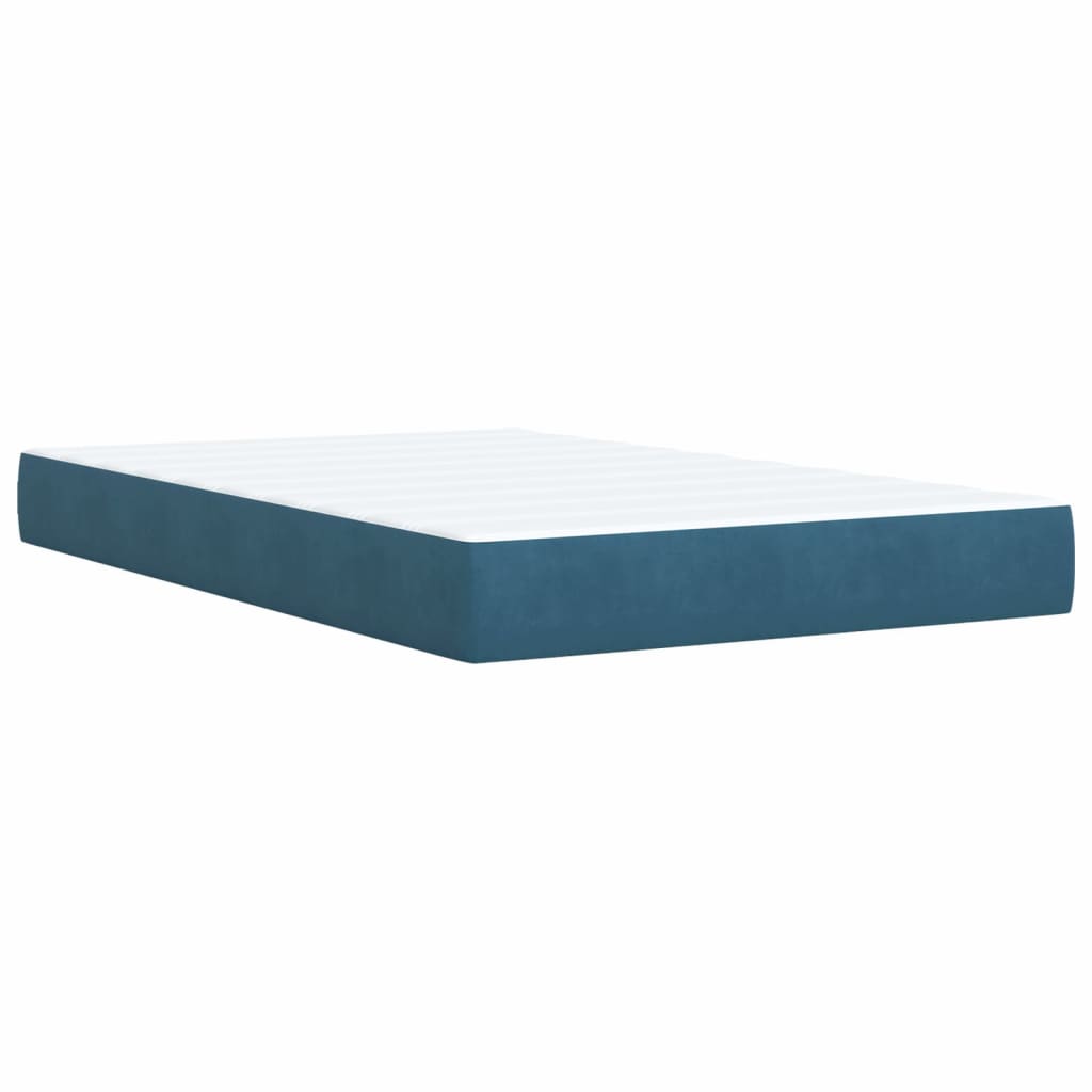 Boxspringbett mit Matratze Blau 120x190 cm Samt