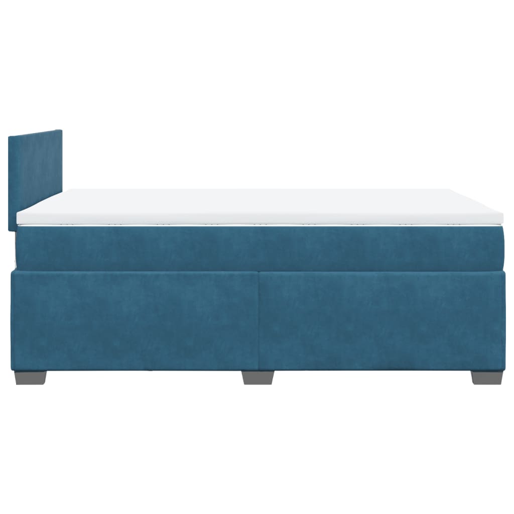 Boxspringbett mit Matratze Blau 120x190 cm Samt