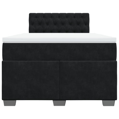 Boxspringbett mit Matratze Schwarz 120x190 cm Samt