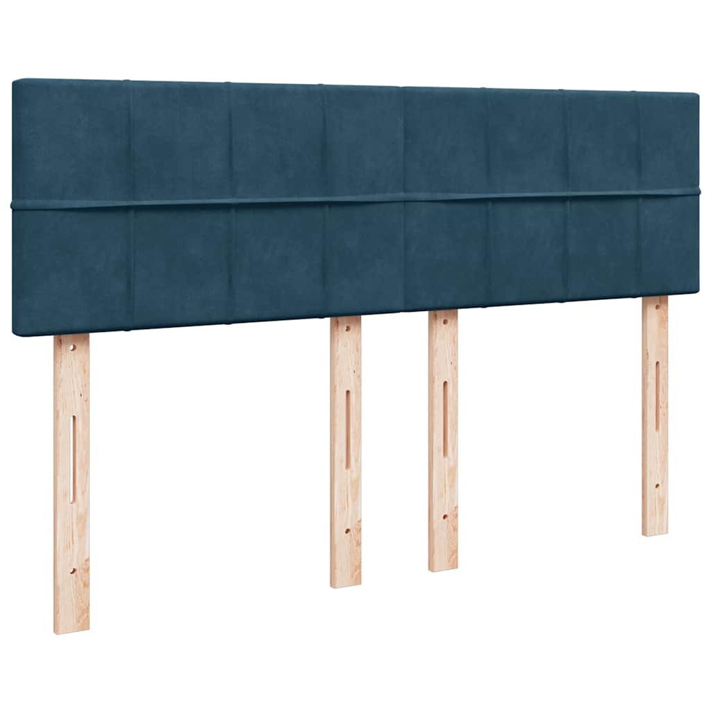 Boxspringbett mit Matratze Blau 160x200 cm Samt
