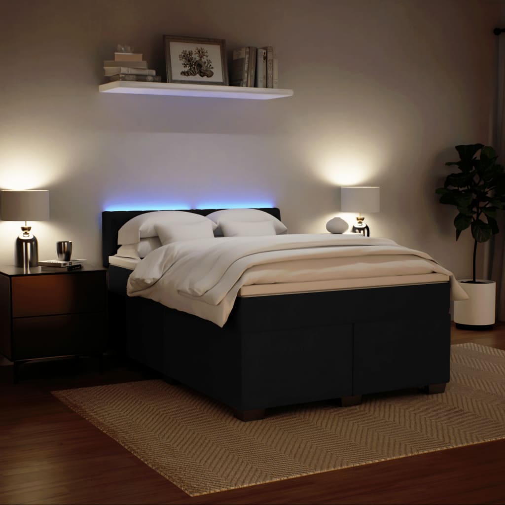 Box spring bed with mattress black 160x200 cm velvet