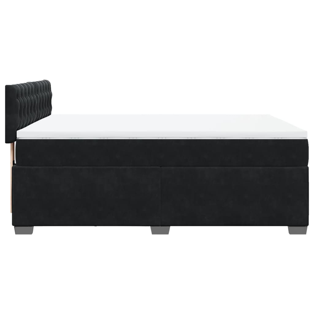 Box spring bed with mattress black 160x200 cm velvet