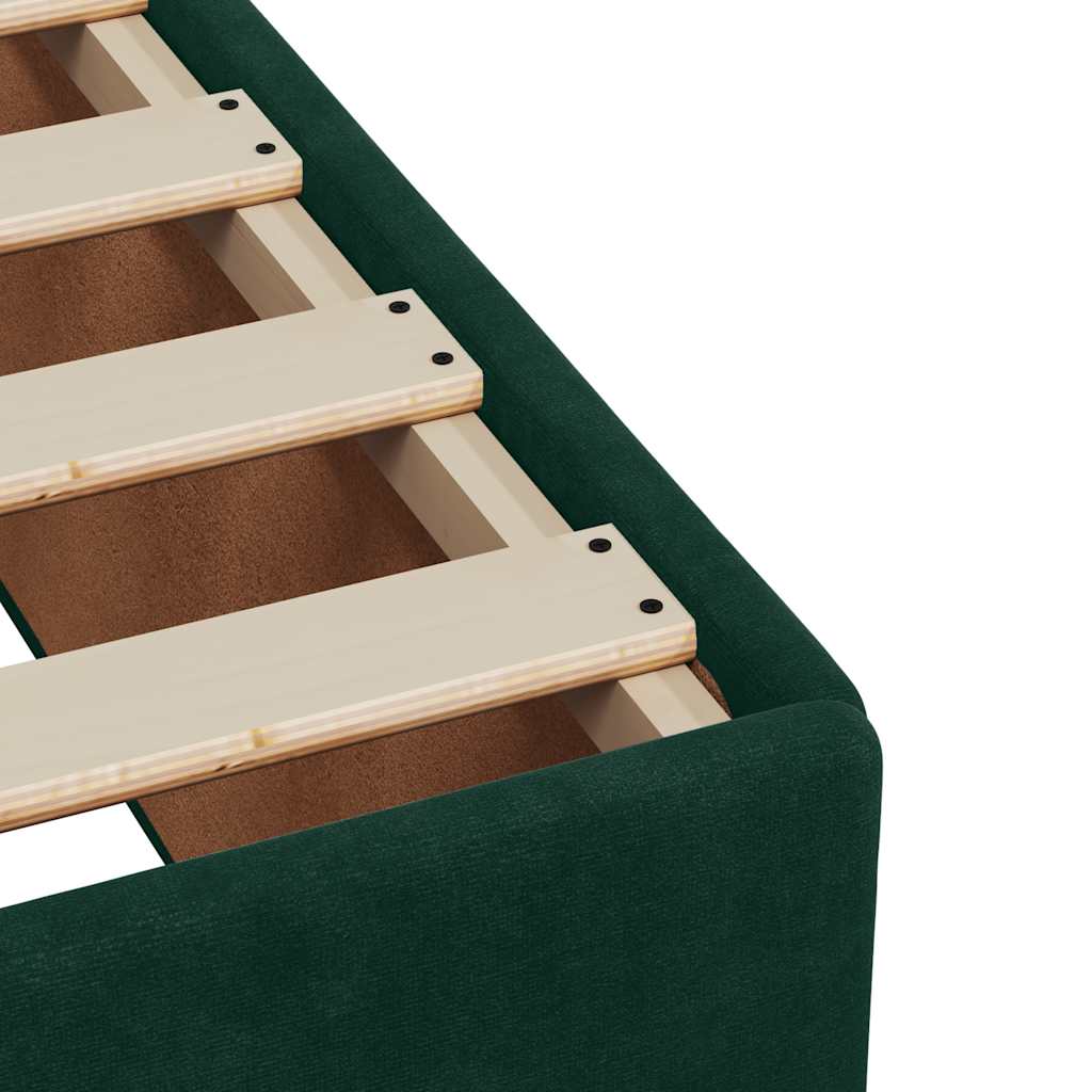 Boxspringbett mit Matratze Dunkelgrün 160x200 cm Samt