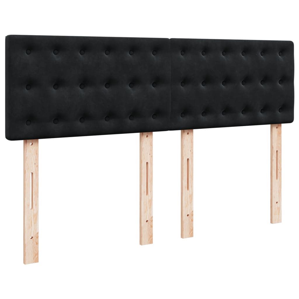 Sommier tapissier avec matelas noir 160x200 cm velours