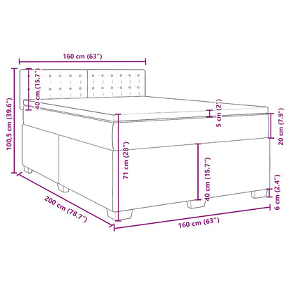 Boxspringbett mit Matratze Dunkelgrün 160x200 cm Samt