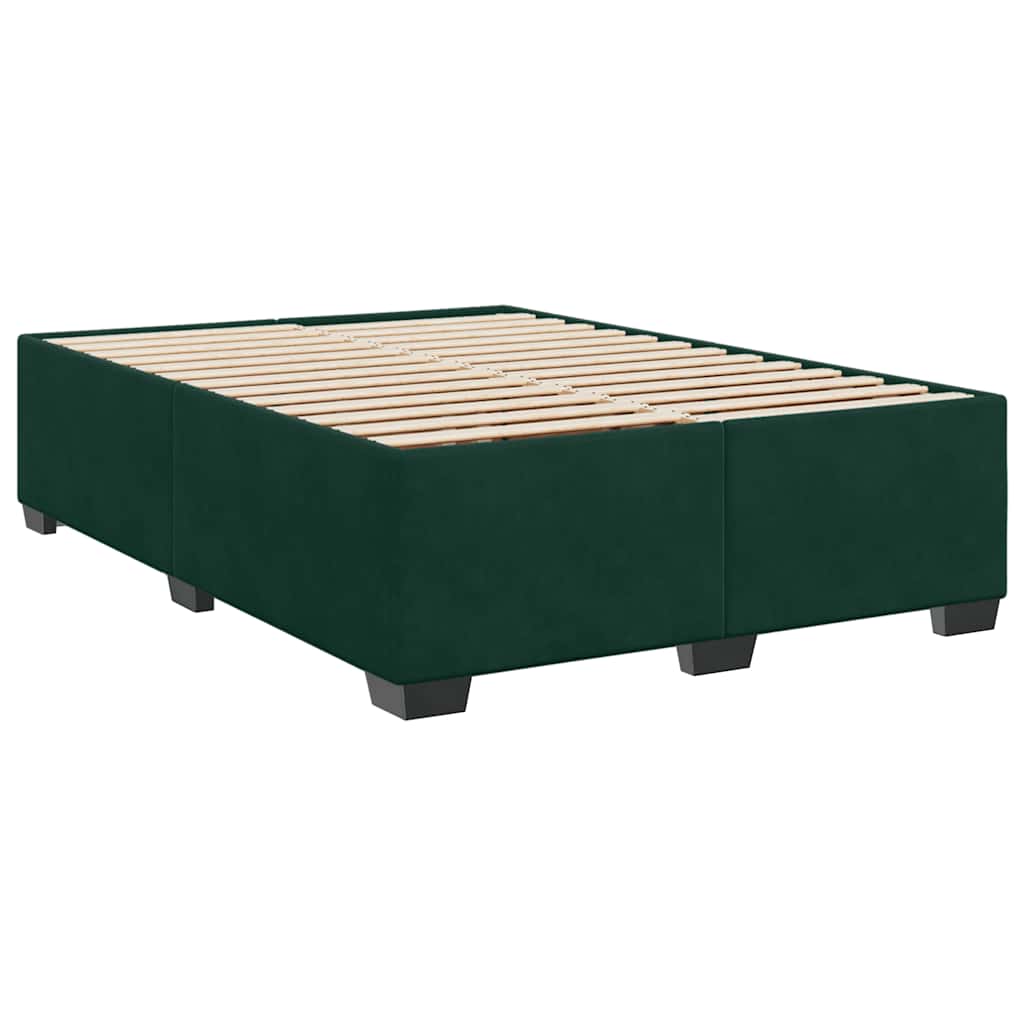 Boxspringbett mit Matratze Dunkelgrün 160x200 cm Samt