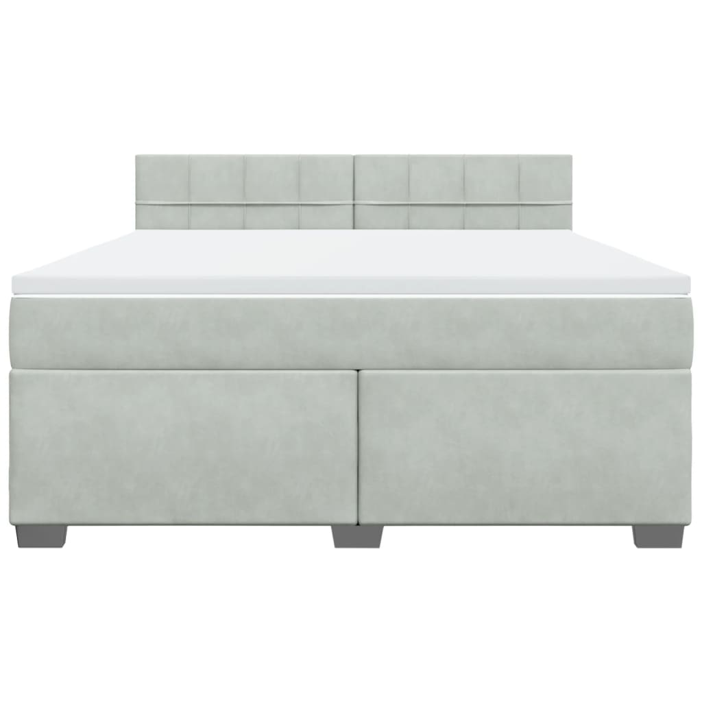 Boxspringbett mit Matratze Hellgrau 180x200 cm Samt