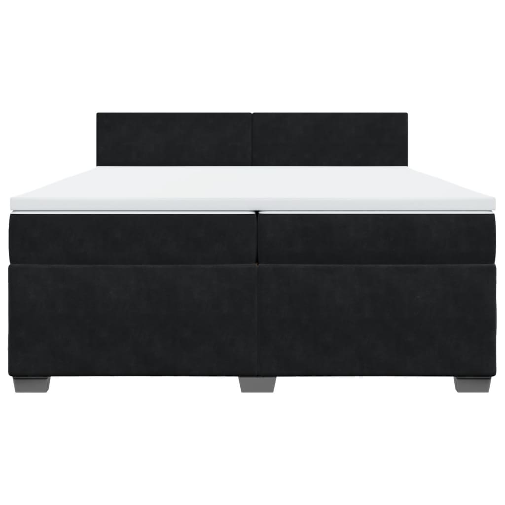 Boxspringbett mit Matratze Schwarz 200x200 cm Samt