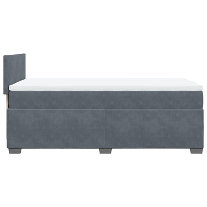 Boxspringbett mit Matratze Dunkelgrau Einzelbett Samt