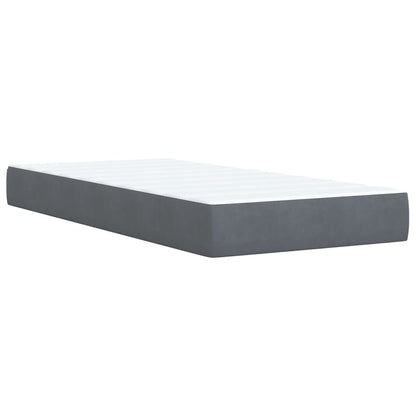 Boxspringbett mit Matratze Dunkelgrau Einzelbett Samt