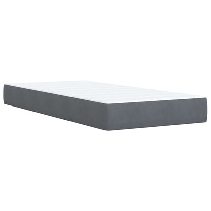 Boxspringbett mit Matratze Dunkelgrau Einzelbett Samt