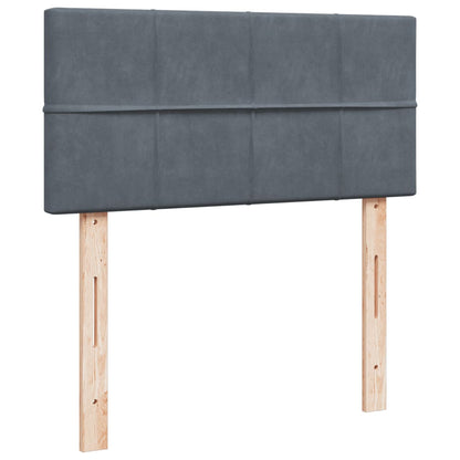 Boxspringbett mit Matratze Dunkelgrau Einzelbett Samt