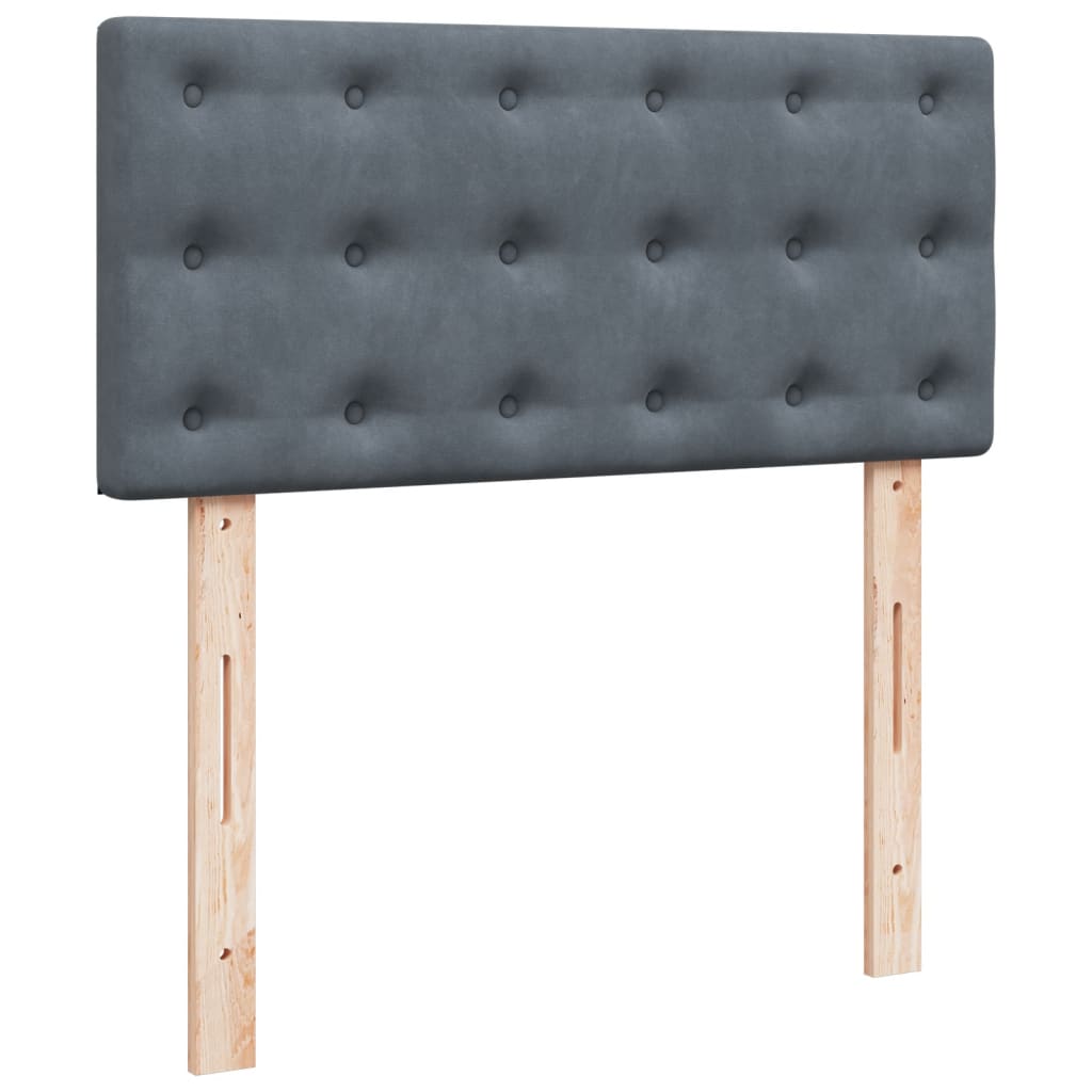 Boxspringbett mit Matratze Dunkelgrau Einzelbett Samt