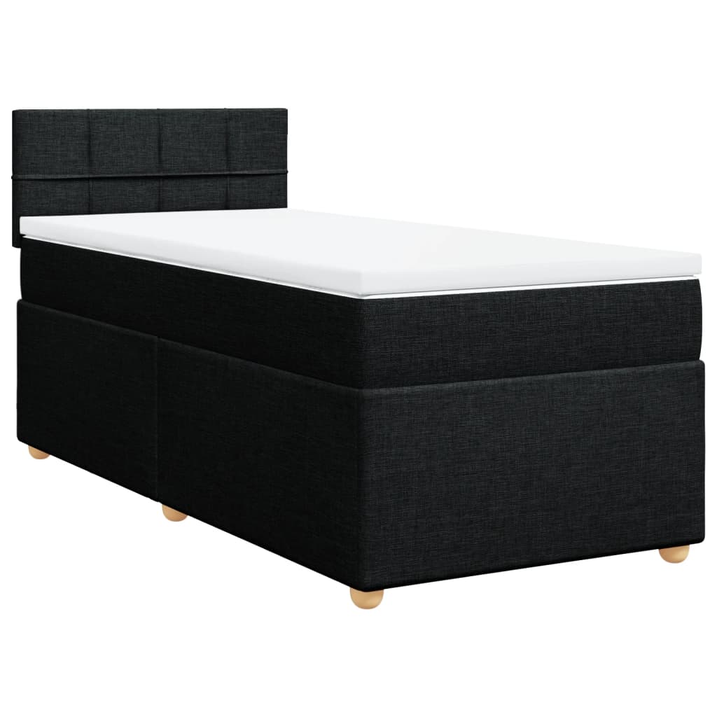 Boxspringbett mit Matratze Schwarz 80x200 cm Stoff