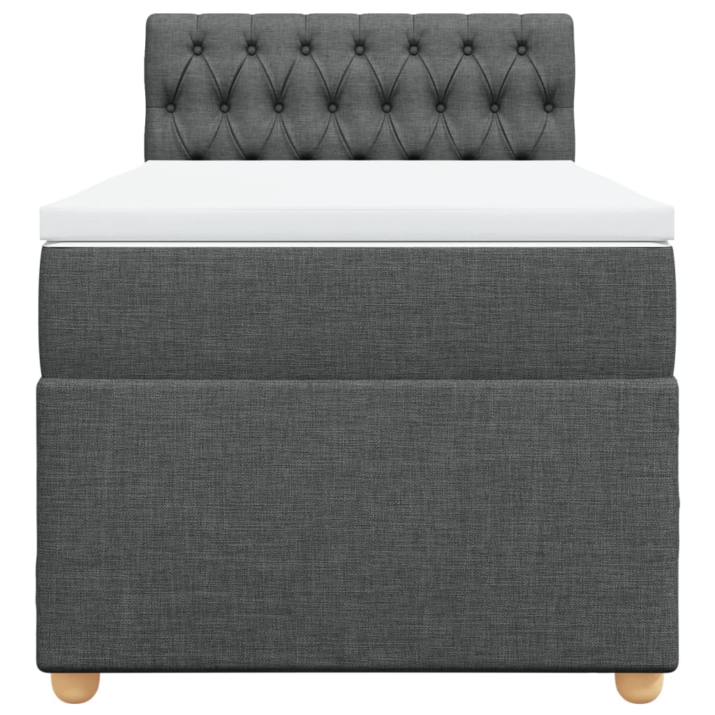 Boxspringbett mit Matratze Dunkelgrau 80x200 cm Stoff