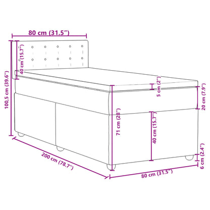 Boxspringbett mit Matratze Dunkelgrau 80x200 cm Stoff