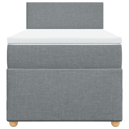Boxspringbett mit Matratze Hellgrau 90x190 cm Stoff
