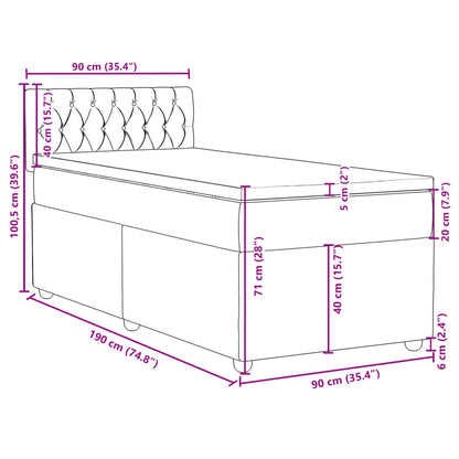 Boxspringbett mit Matratze Schwarz 90x190 cm Stoff