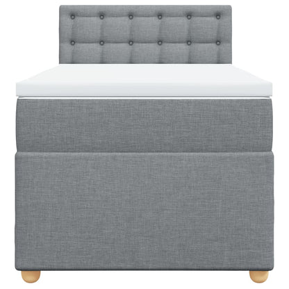 Boxspringbett mit Matratze Hellgrau 90x190 cm Stoff