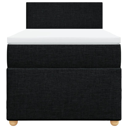 Boxspringbett mit Matratze Schwarz 90x200 cm Stoff