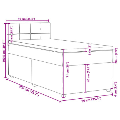 Boxspringbett mit Matratze Schwarz 90x200 cm Stoff