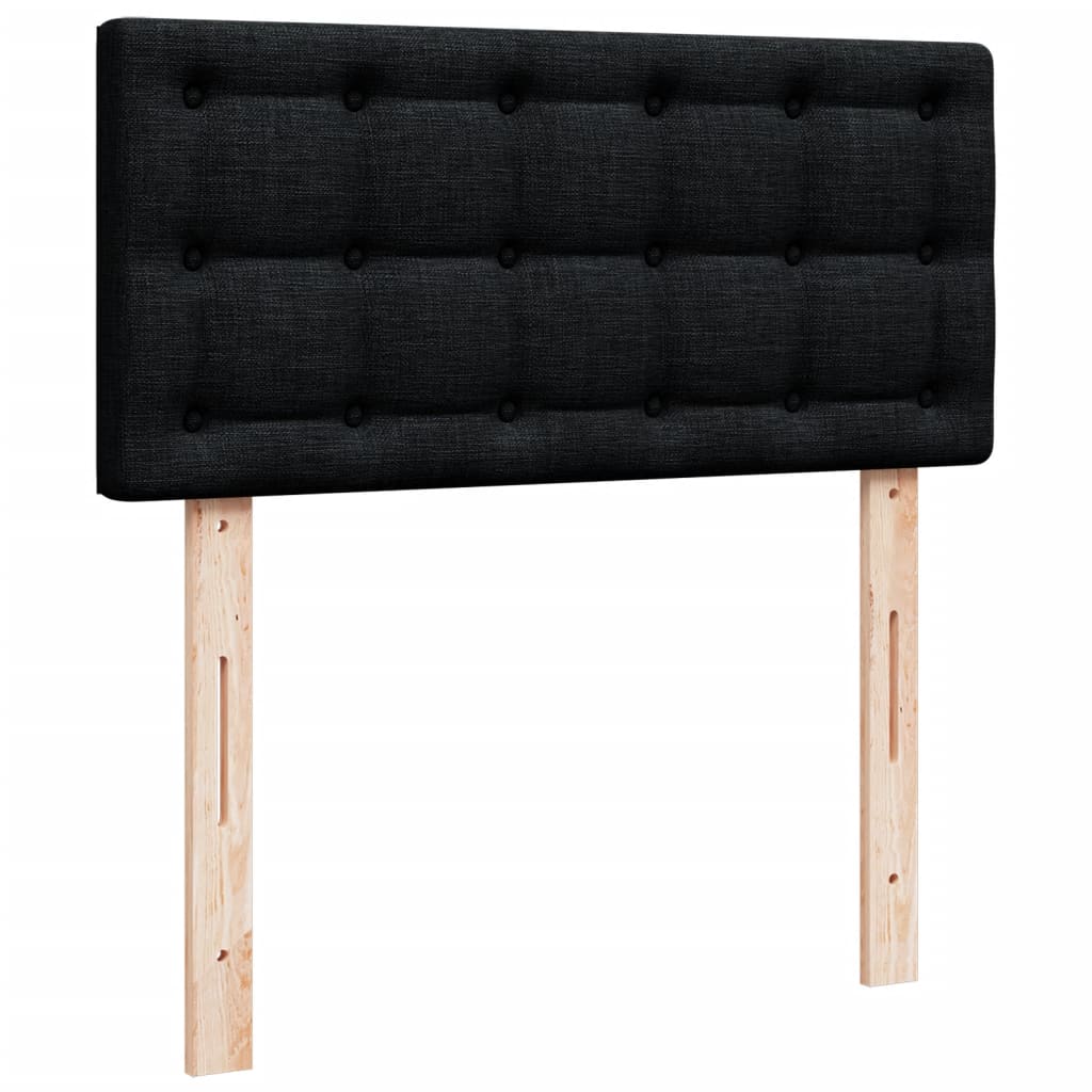 Boxspringbett mit Matratze Schwarz 90x200 cm Stoff