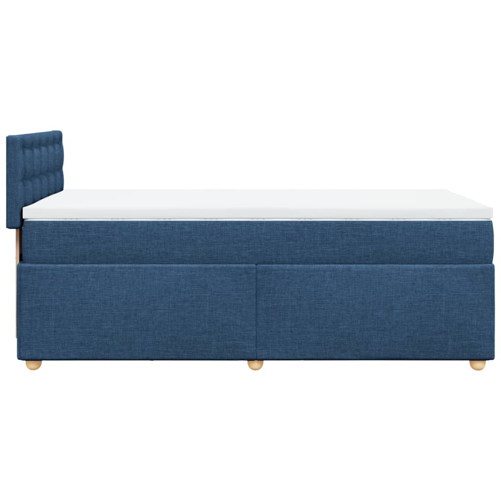 Boxspringbett mit Matratze Blau 90x200 cm Stoff