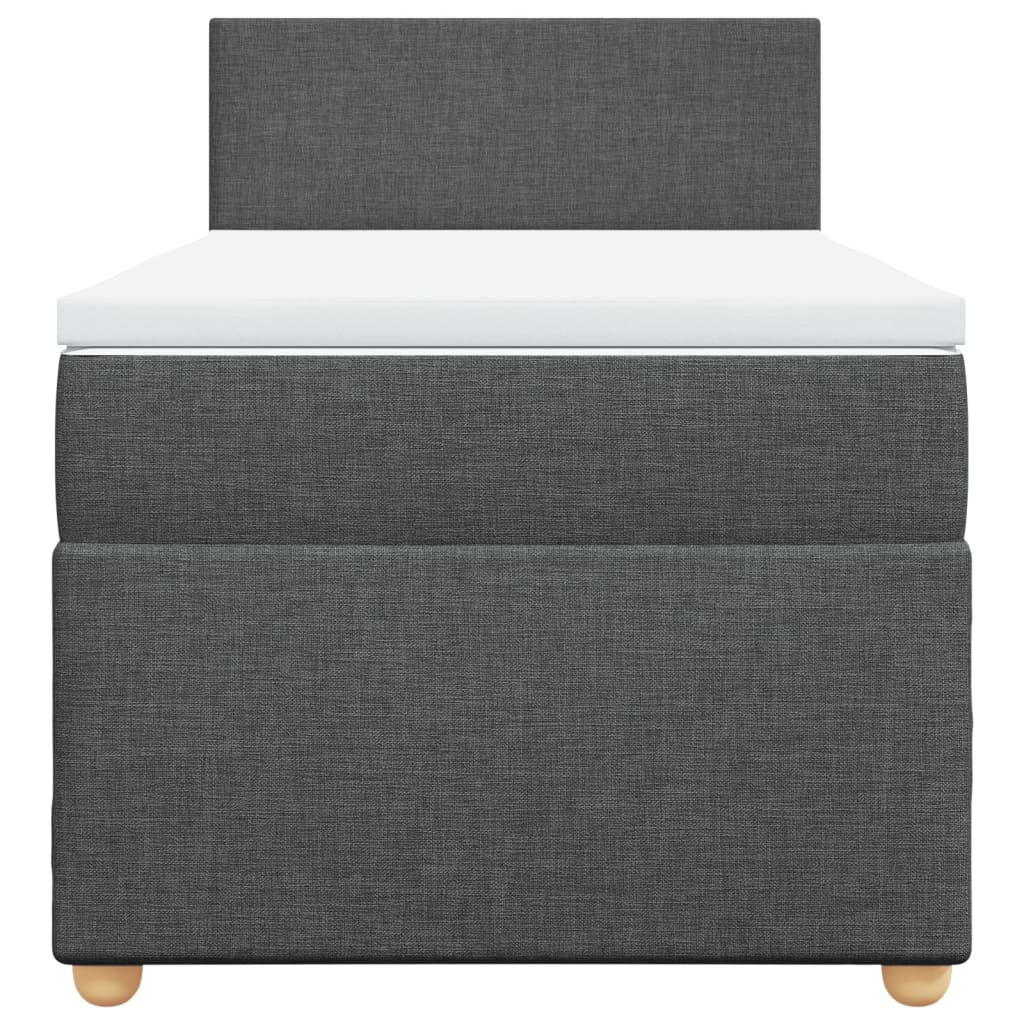 Boxspringbett mit Matratze Dunkelgrau 100x200 cm Stoff