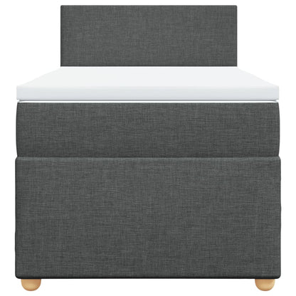 Boxspringbett mit Matratze Dunkelgrau 100x200 cm Stoff