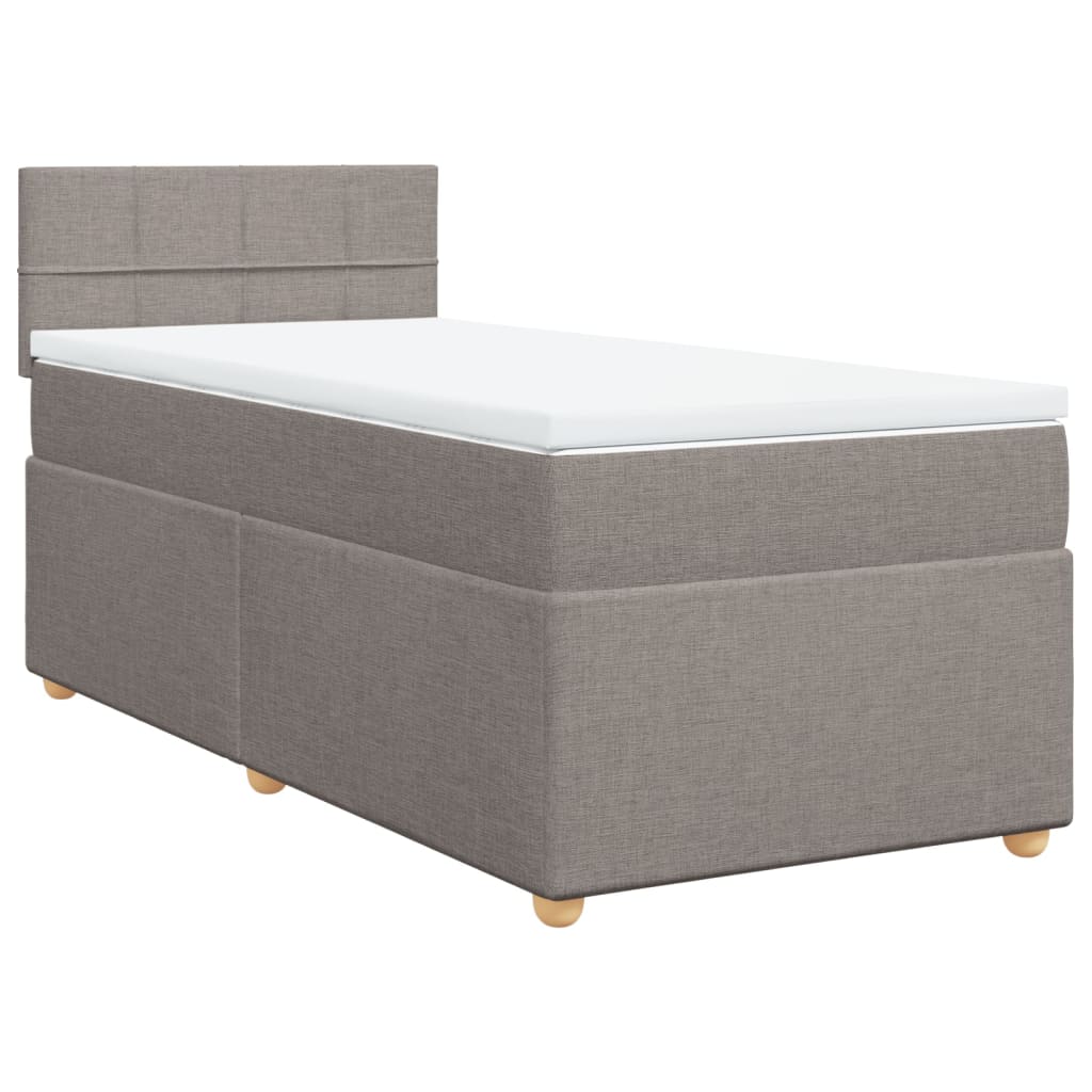 Boxspringbett mit Matratze Taupe 100x200 cm Stoff