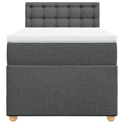 Boxspringbett mit Matratze Dunkelgrau 100x200 cm Stoff