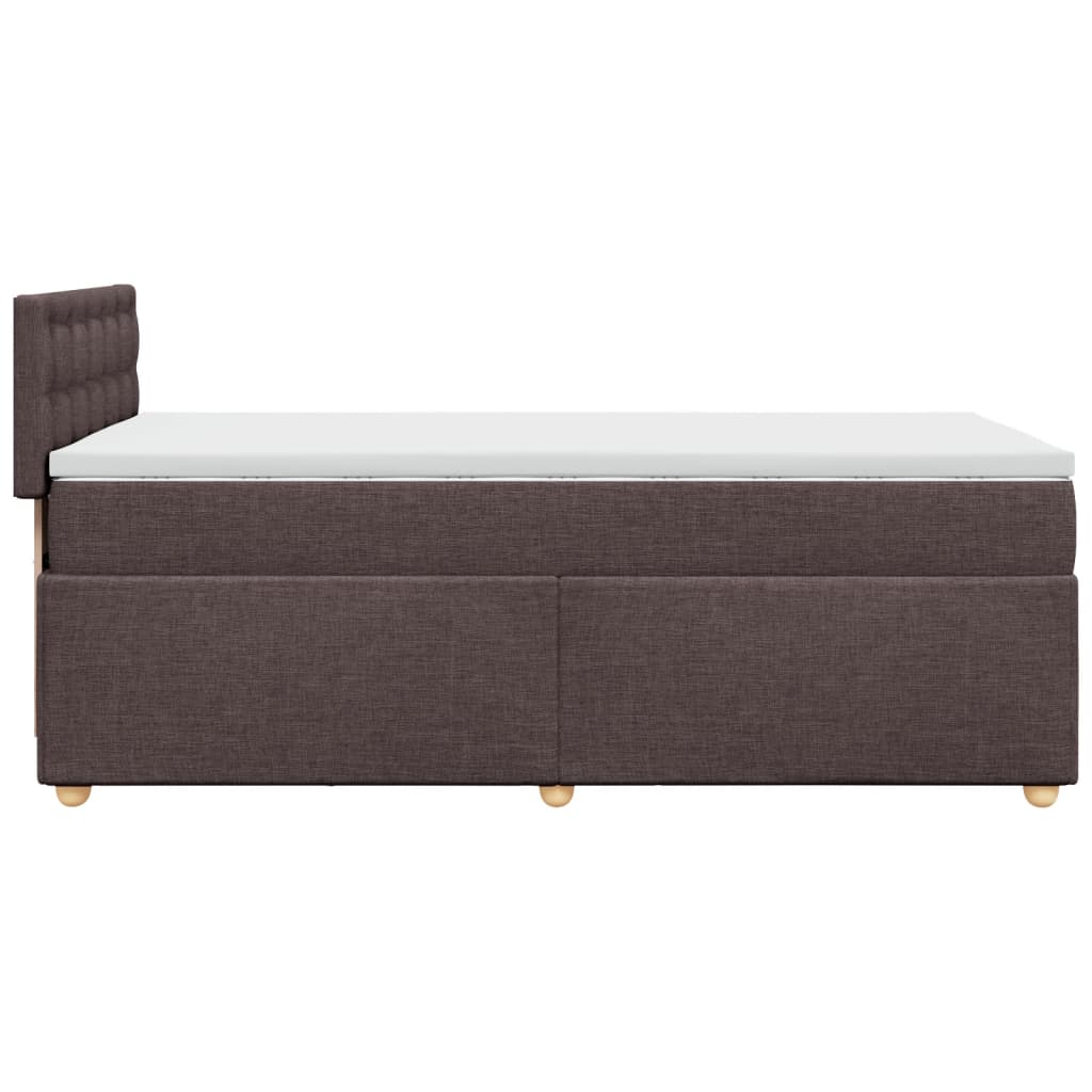 Boxspringbett mit Matratze Dunkelbraun 100x200 cm Stoff