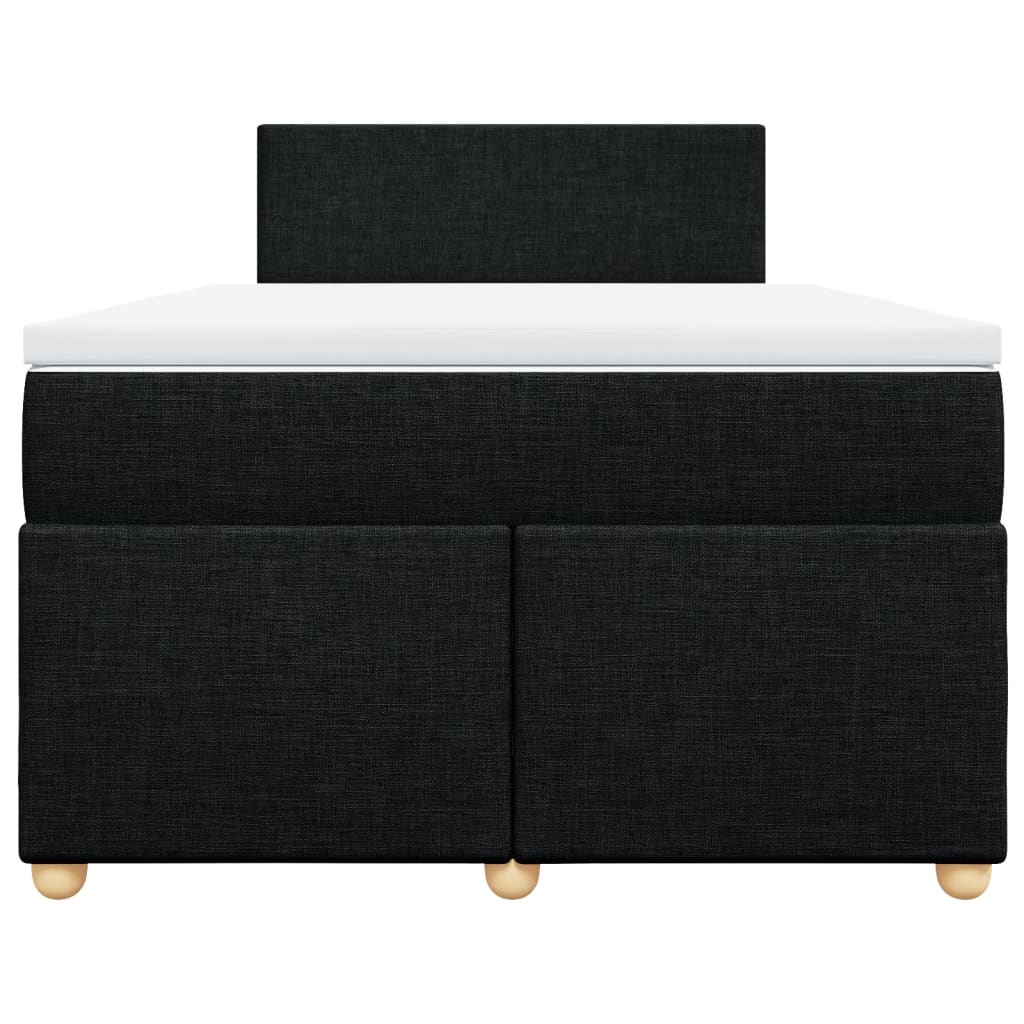 Boxspringbett mit Matratze Schwarz 120x190 cm Stoff