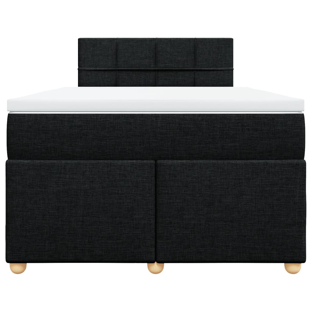 Boxspringbett mit Matratze Schwarz 120x190 cm Stoff