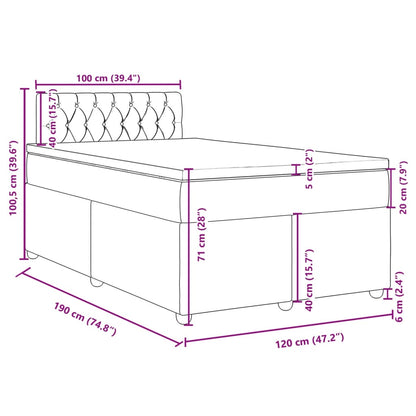 Boxspringbett mit Matratze Schwarz 120x190 cm Stoff